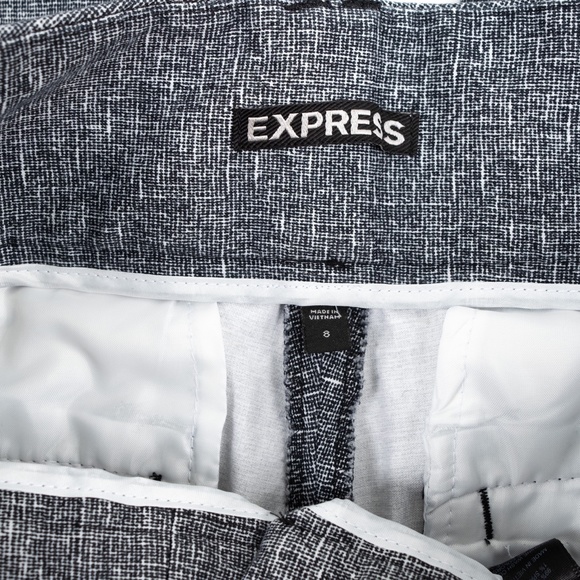 EXPRESS black grey twill capri crop pants size 8 - Picture 2 of 9